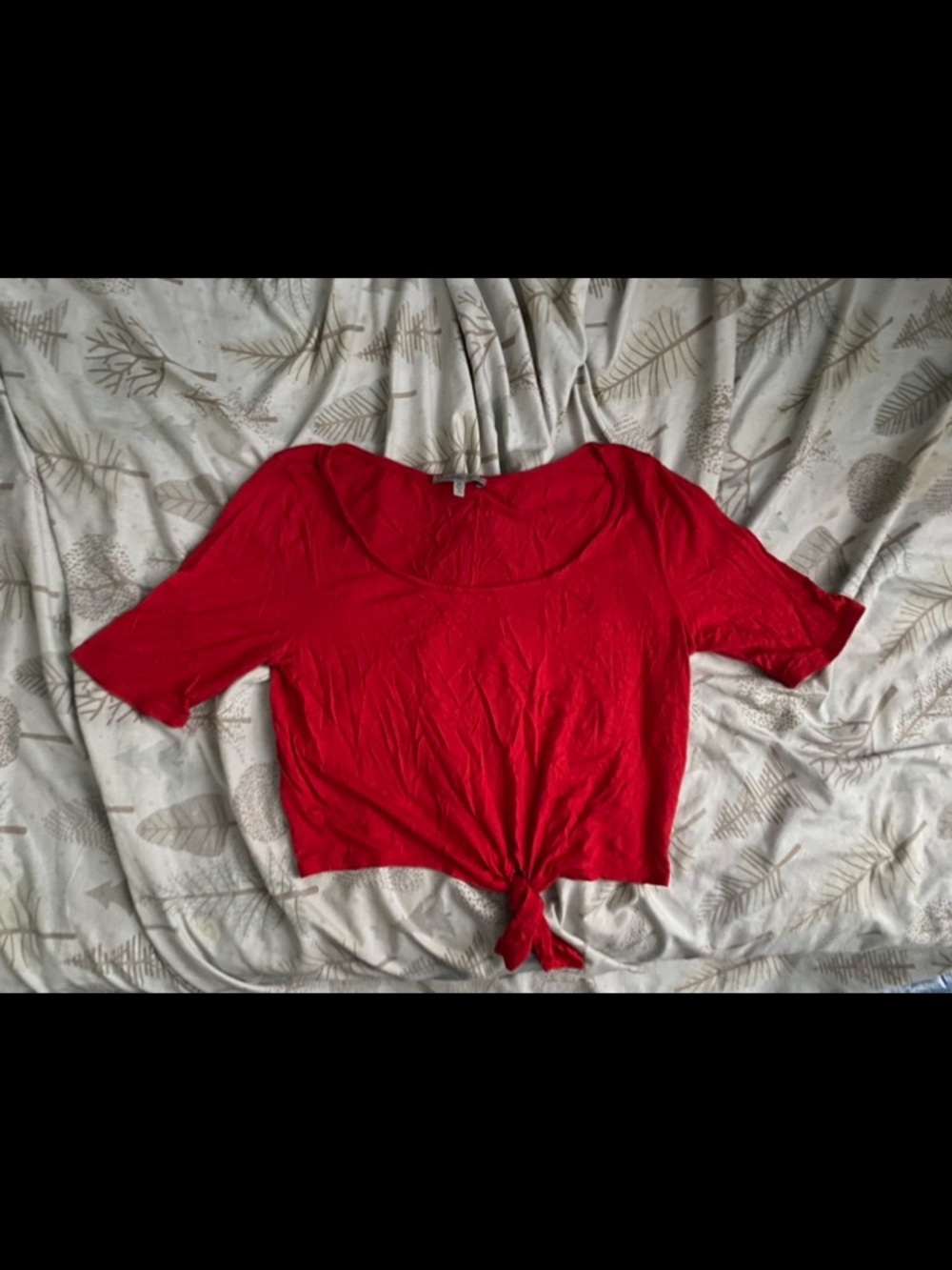 Red Tie-Front Crop Top - Women